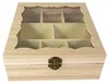 Teebox aus Holz mit 8 Fächern, 20x20x7 cm, Echtglasdeckel Produktbild-Vorschau 5