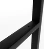 A close-up view of a black metal frame, likely part of a furniture piece, against a white background. A small hole is visible on the horizontal bar. Produktbild-Vorschau