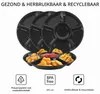 Serviertablett-Set 4-tlg., 6 Fächer, 31,5 cm, Kunststoff, schwarz Productafbeelding-voorbeeld