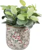 Clayre & Eef Doniczka Ø 17x16 cm Szare ceramiczne kwiaty Podgląd zdjęcia produktu 2