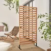 sweeek - Paravent aus Holz, 80 cm, innen/außen - Holzfarben Produktbild-Vorschau 4