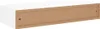 A white shelf with a visible brown MDF interior, showing two pre-drilled holes for mounting. Náhľad obrázku produktu