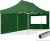 Nůžkový stan 3x6 m, hliník, vč. 2 bočnic tmavě zelená Náhled obrázku produktu 1