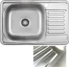 VBChome Einbauspüle 66x42 Leinenstruktur Edelstahl Rechts Produktbild-Vorschau 1
