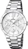 A close-up studio shot of a silver Festina watch with a white dial. Náhľad obrázku produktu