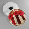 Wanduhr - Rund - Glasuhr - Bhutan Regenschirm Rot - 30x30cm Produktbild-Vorschau 2