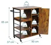 Relaxdays Servierwagen mit Schrank, 4 Etagen, HBT 85x80x37 Produktbild-Vorschau 4