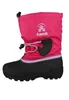 A single pink and black child's snow boot is shown against a white background. Produktbild-Vorschau