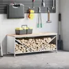 vidaXL Porta legna con ripiano in legno Bianco Anteprima dell’immagine prodotto 2
