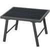 A gray outdoor side table with a dark gray slatted top, shown from a front-side angle against a white background. Produktbild-Vorschau