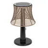 LED Solar Tischlampe mit Lampenschirm aus Rattan Produktbild-Vorschau 2