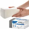 Hands holding a stack of white paper towels, with a packaged stack of paper towels below. Náhľad obrázku produktu
