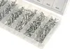 A clear, well-lit shot of a set of aluminum rivets in a compartmentalized plastic organizer box. The rivets are silver and appear to be made of metal. The organizer box is transparent, allowing the rivets to be seen clearly. The background is plain white,  Náhled obrázku produktu