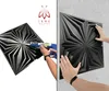 A split image showing a 3D wall panel being applied with adhesive and another panel being attached to a wall. Náhled obrázku produktu