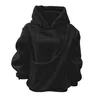 Kattenhoodie, oversized, uni, met kattenzakje, fleece, Productafbeelding-voorbeeld 2