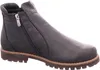 A single gray leather boot with a zipper is shown against a white background. Produktbild-Vorschau