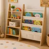 Relaxdays Bücherregal Kinder, 5 Stofftaschen & 4 offene Produktbild-Vorschau 1