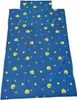 A blue bedding set with a Baby Shark pattern, laid out flat. Anteprima dell’immagine prodotto