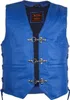 Blaue Lederweste Bikerweste Motorrad Kutte Biker Chopper Produktbild-Vorschau 1