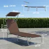 Leżak Sunny ze składanym parasolem brązowy 187 x 58 x 27 cm Podgląd zdjęcia produktu 10