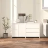 The Living Store 2-tlg. Sideboard Weiß Holzwerkstoff Produktbild-Vorschau 1