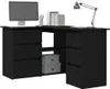 vidaXL Schreibtisch mit Regal Schwarz Eichen-Optik 145 x Produktbild-Vorschau 2