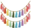 2 Stück (Farbe 2) Regenbogen Quaste Girlande Baumwolle Produktbild-Vorschau 1