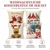 Weihnachtskissenbezüge 4er Set 45x45 cm aus Leinenstoff, Produktbild-Vorschau 4