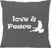 Huuraa Kissen Love & Peace 40x40cm mit Füllung Steel Grey Produktbild-Vorschau 1