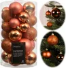 LS-LebenStil 30 Kunststoff Weihnachtskugeln Orange 4cm-6cm Produktbild-Vorschau 1