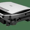 A close-up, angled view of a closed electric panini grill. Produktbild-Vorschau