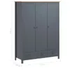 vidaXL Armadio a 3 ante Hill grey 127x50x170 cm in legno di Anteprima dell’immagine prodotto 11