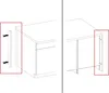 Diagrams showing how to attach a decorative strip to the side of a kitchen cabinet. Produktbild-Vorschau