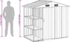 A diagram showing a person next to a shed with dimensions indicated. Náhled obrázku produktu
