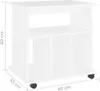 vidaXL Mobilná skrinka biela 60x45x60 cm Drevo Materiál Náhľad obrázku produktu 7