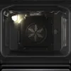 Interior view of an oven, showing the fan and light. Voir les images du produit
