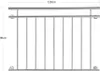 Wiltec nerezové balkónové zábradlie 90x128cm Francúzske Náhľad obrázku produktu 3