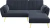 A dark gray sectional sofa with gold legs is shown against a white background. Anteprima dell’immagine prodotto