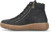 A studio shot of a black high-top sneaker with a brown sole. Produktbild-Vorschau