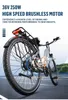 An e-bike is shown from the rear wheel up, with a cutaway view of the motor. Produktbild-Vorschau