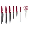 MICHELINO 8 tlg. Edelstahl Küchenmesser Set Messerblock Rot Produktbild-Vorschau 2