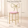 WISFOR Chaise de coiffeuse, tabouret avec dossier nœud, Voir les images du produit 5