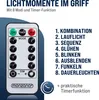 A remote control for a light string is shown next to a list of its 8 modes and a timer function. Náhled obrázku produktu