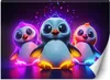 Vlies fototapete Neon-Pinguine 200x140 cm Feeby Bunt inkl. Produktbild-Vorschau 1