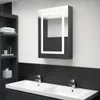vidaXL LED zrcadlová skříňka do koupelny šedá 50x13x70 cm Náhled obrázku produktu 2