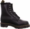 A black leather boot with fur lining. Náhled obrázku produktu