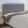 LED Kopfteil Dunkelgrau 200x7x118/128 cm Stoff Produktbild-Vorschau 2