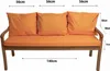 Coussins pour banc de jardin Orange | Coussin d'assise Voir les images du produit 3