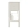 A side view of a white wooden console table with a shelf. Produktbild-Vorschau
