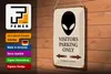 Blechschild Spruch 20x30cm Visitors Parking only Alien Produktbild-Vorschau 4